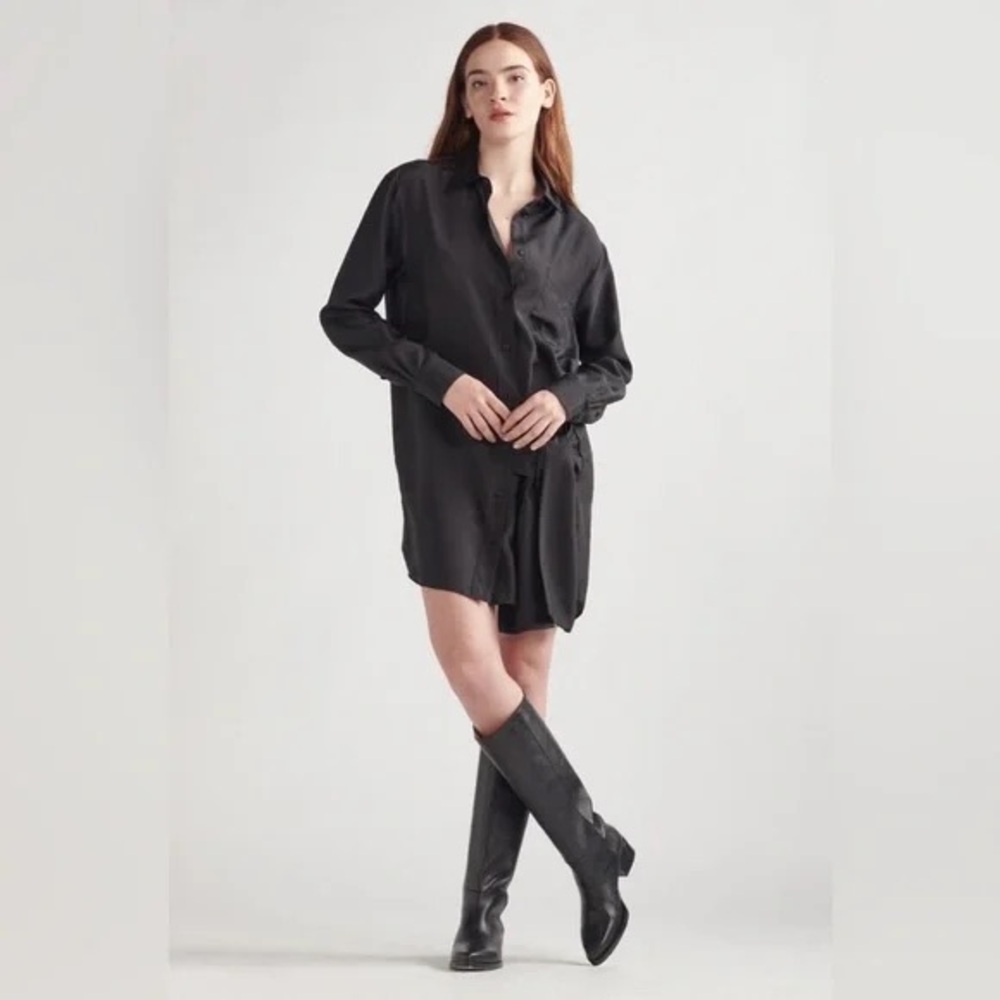 Silk wrap-tie shirt dress NWT Thakoon